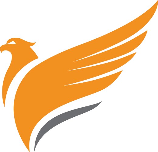 Blue eagle hawk logo bird Royalty Free Vector Image