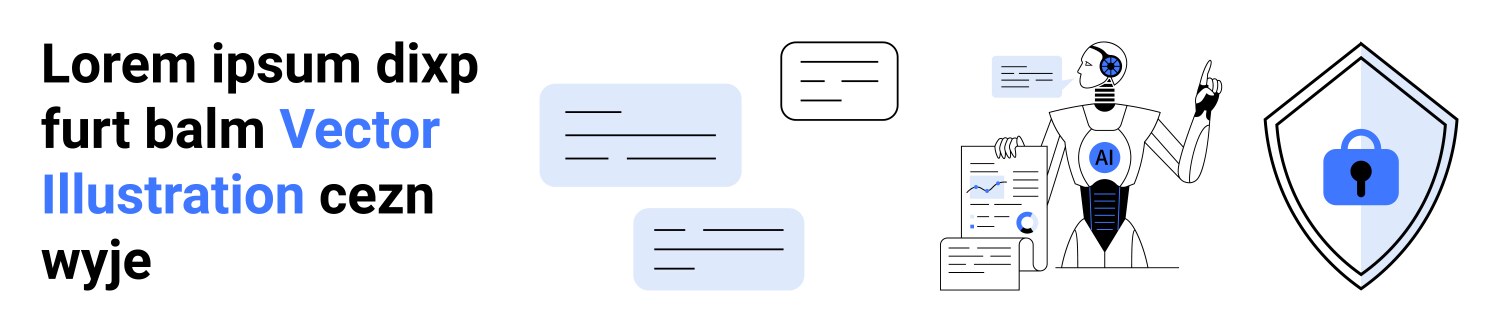 Ai-driven cybersecurity concept with secure data vector image