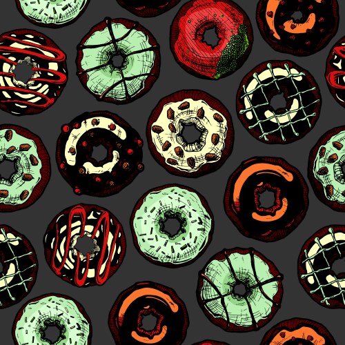 Seamless pattern with colorful glaze and sprinkles