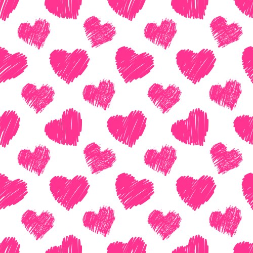 Heart hand drawn seamless pattern Royalty Free Vector Image