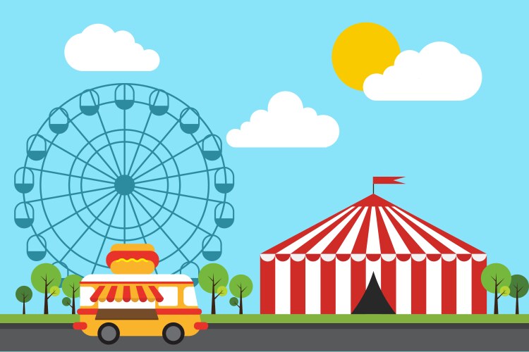 Amusement park template design Royalty Free Vector Image