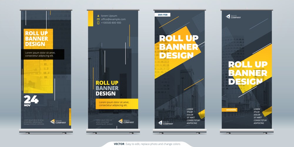 Business roll up banner abstract vector image