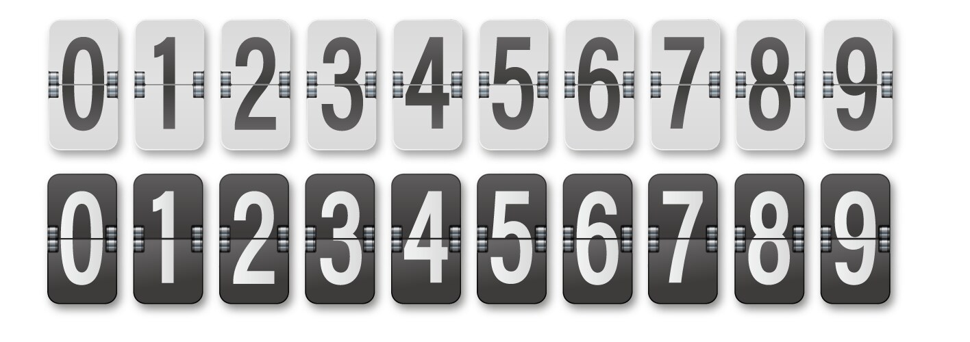 Countdown timer with different numbers isolated vektorbild