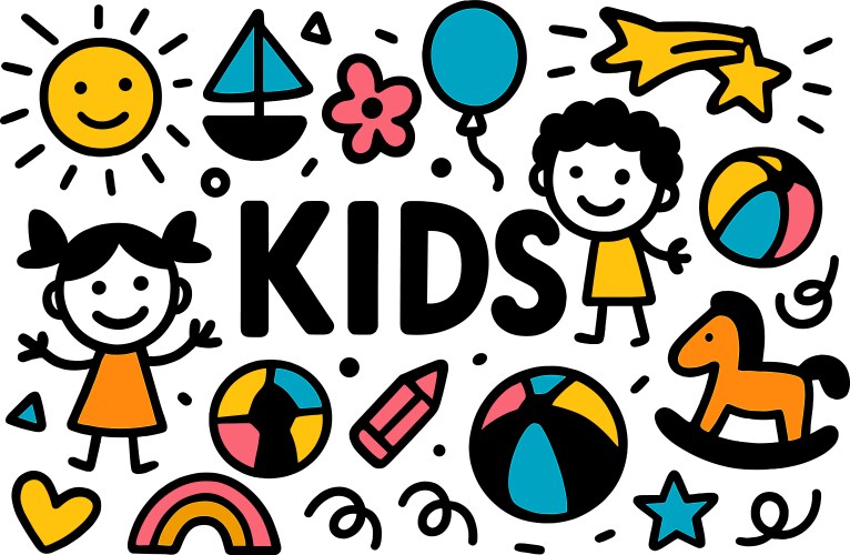 Featuring playful kids toys Vector Image