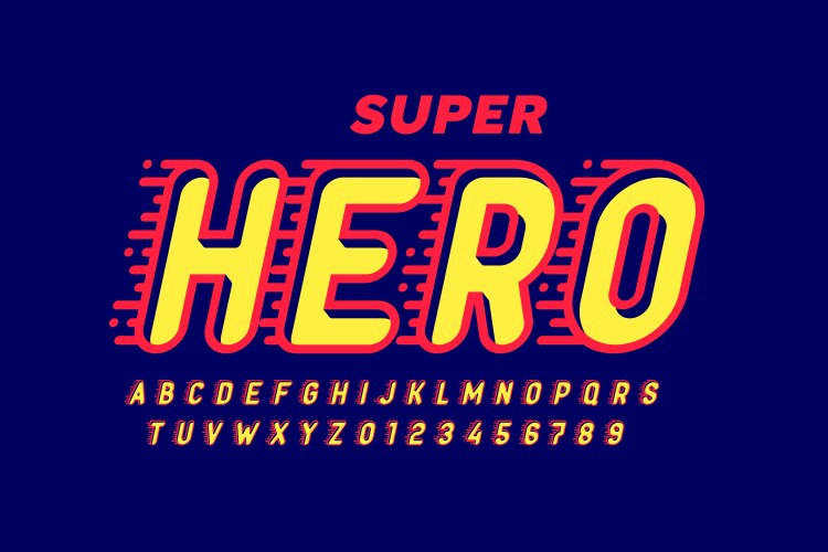 Comics super hero style font Vector Image