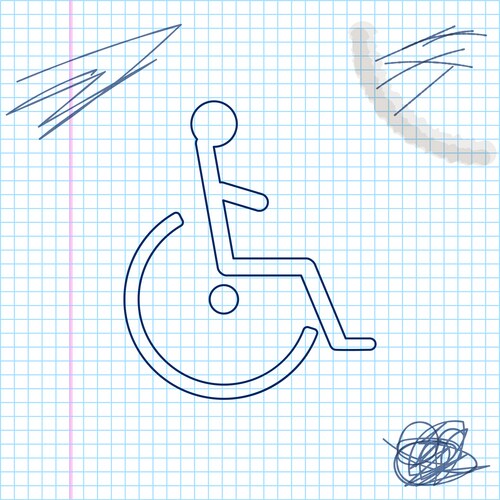 Disabled handicap line sketch icon isolated Vector Image