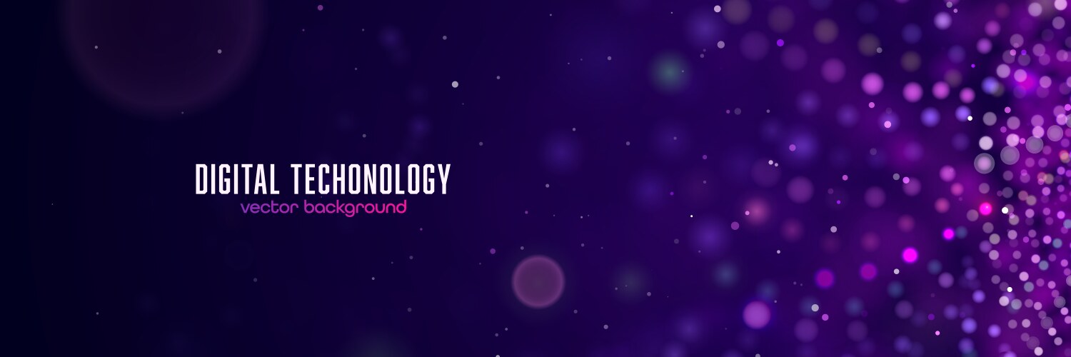 Glowing bokeh lights on dark purple background vector image