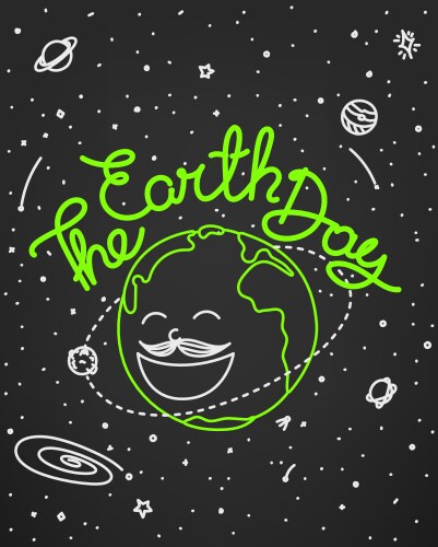 Earth day doodle style vector image