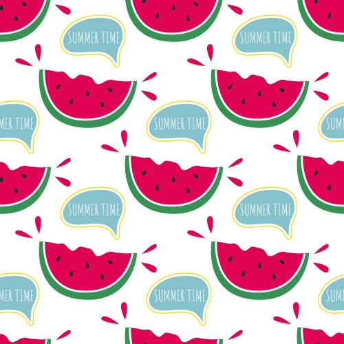 Juicy watermelons and lettering summer time Vector Image