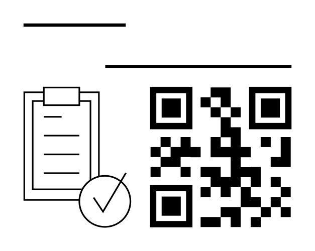 Qr code with clipboard and check mark representing vector image