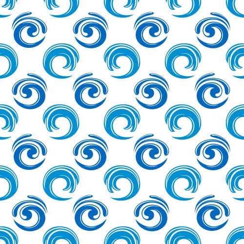 Sea water waves seamless borders set Royalty Free Vector