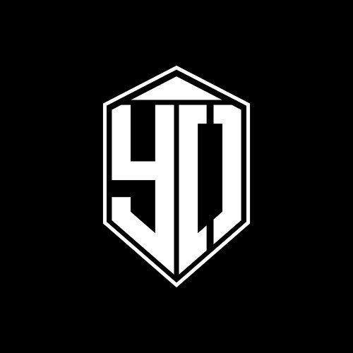 Oy logo monogram with emblem shield style design Vector Image