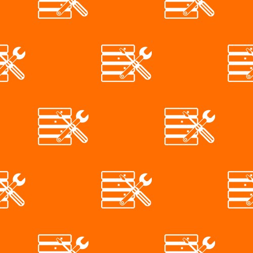 Database with screwdriverl and spanner pattern vector image