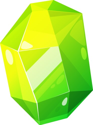 Green crystal gem yellow jewel gemstone shine vector image