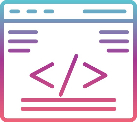 Web programming line gradient design vector image