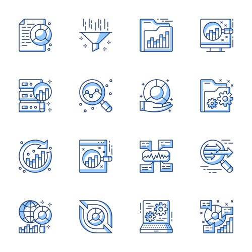 Hotel business web icons set in thin line design Vector Image