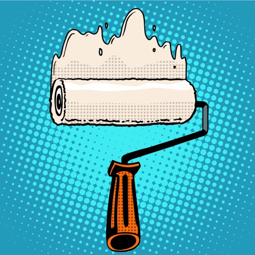 paint rollers repair vector image