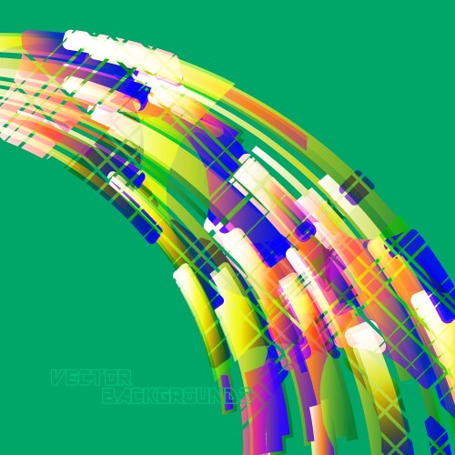 Abstract green colors curved scene vector image