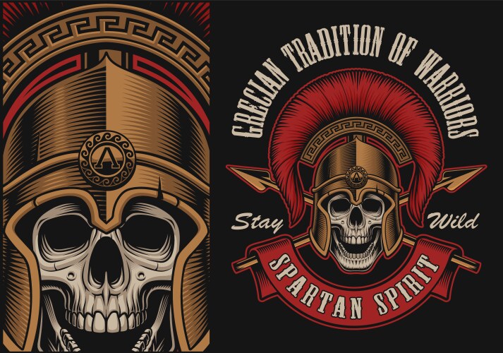Spartan Skull Warrior Vector Image