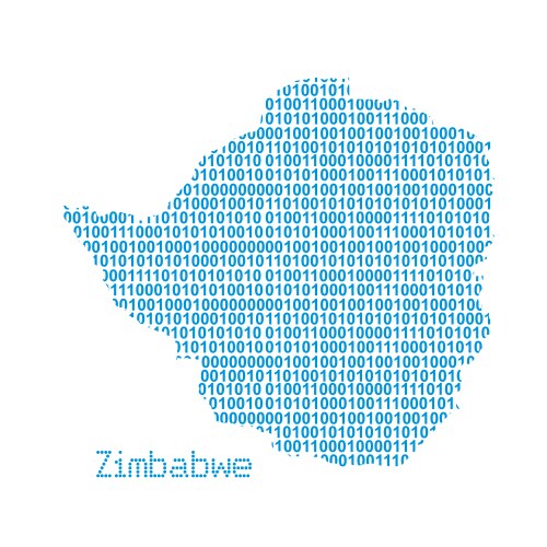 Zimbabwe Map in Binary Code vector image