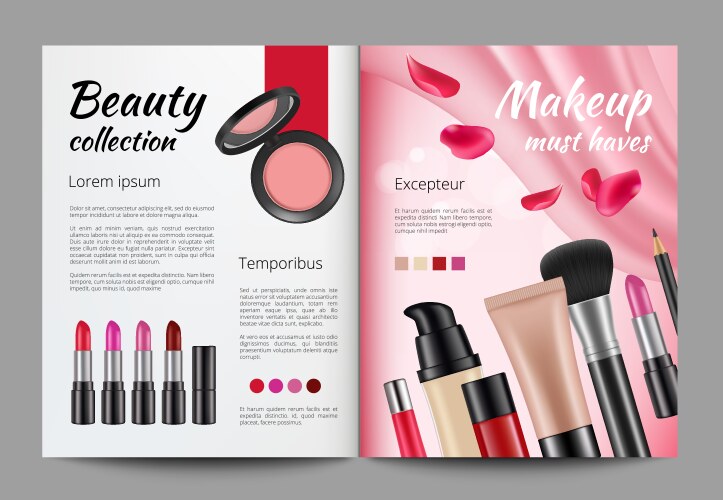 Advertising cosmetics in magazine design template vector image