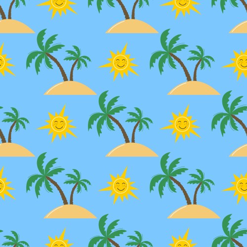 Bright summer print with palm tree on island Vector Image