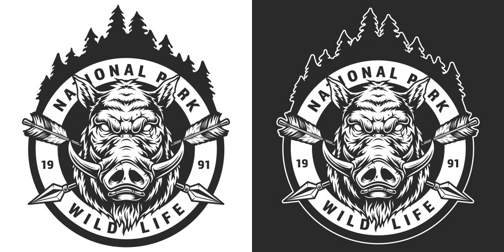 Vintage national park round badge Vector Image