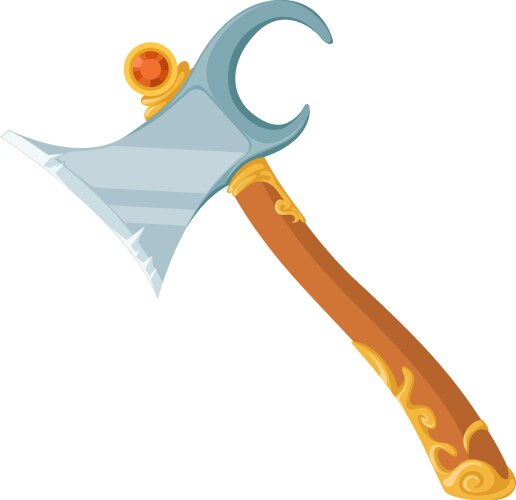 Cartoon axe icon fantasy weapon medieval game vector image