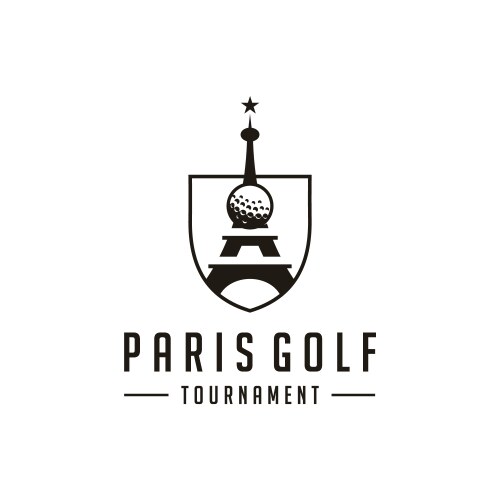 golf logo paris tournament design vector