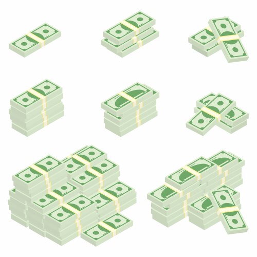 Money Stacks and Packages Vector Image