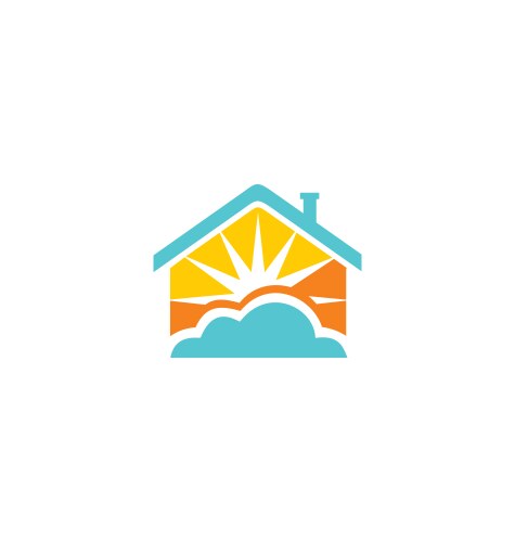 shine house sun paradise logo vector image