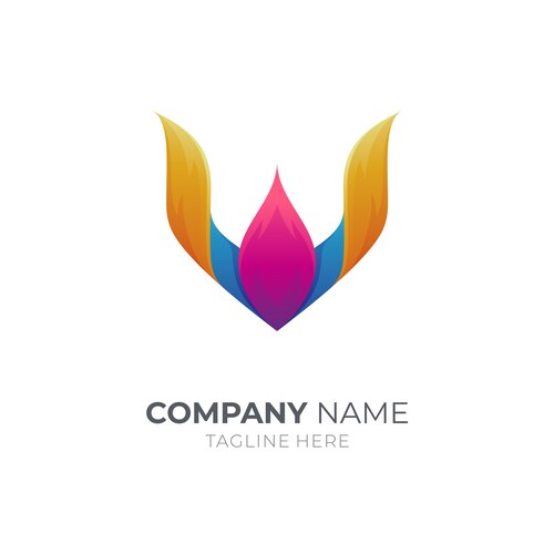Flame W Logo - Fire Letter Icon – Free Vector | VectorStock