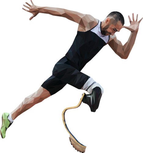 Athlete disabled amputee runner vector image