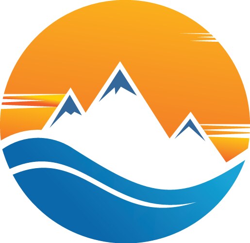 Circle mountain logo Royalty Free Vector Image
