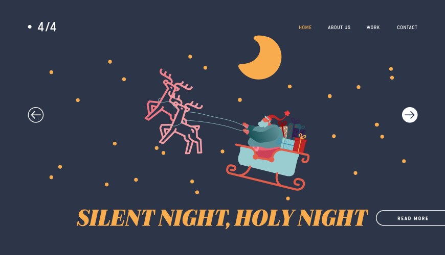 winter holidays landing page template merry vector image