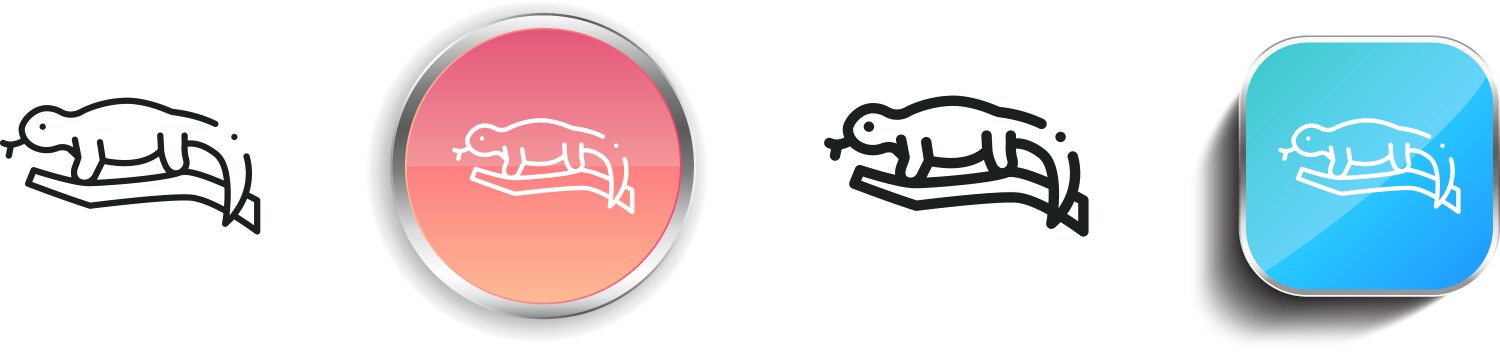 Lizard icon thin linear regular and button style vector image