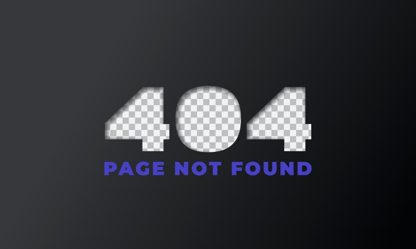 cut hole 404 error page not found vector image