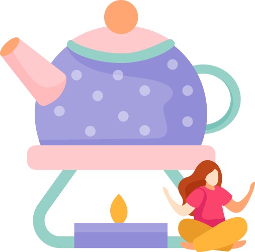 Flat tea time icon vector image