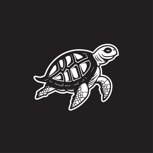 Turtle - black and white Royalty Free Vector Image