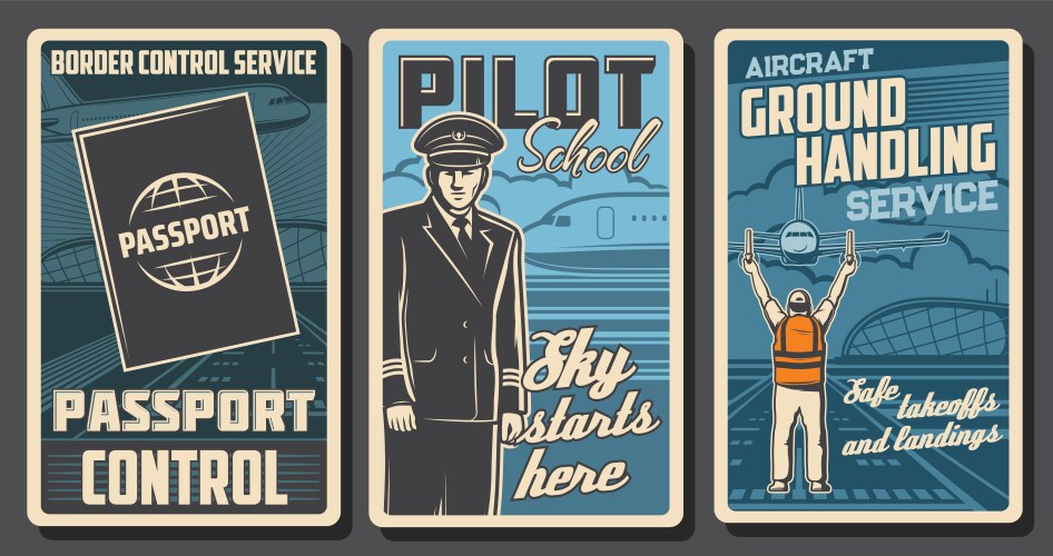 Aviation & Border Control Posters – Royalty-Free Vector | VectorStock