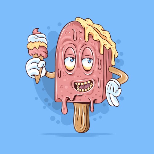 Cartoon Ice Cream Pops Vector Image