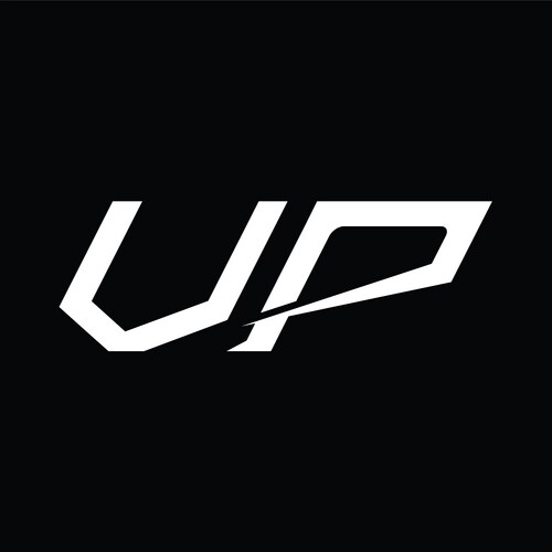 Vp logo monogram letter with slice style Vector Image