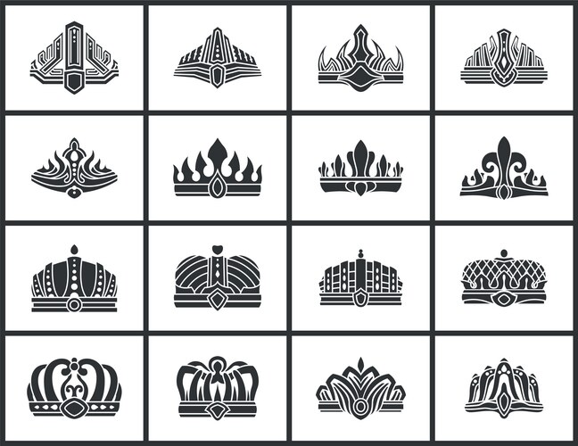 Crowns collection of shapes Vector Image