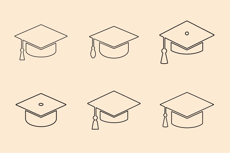 Graduation cap line art - minimalist education ico Vector Image