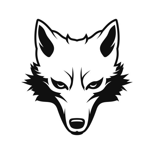 Wolf Head Logo - White Background Vector Image
