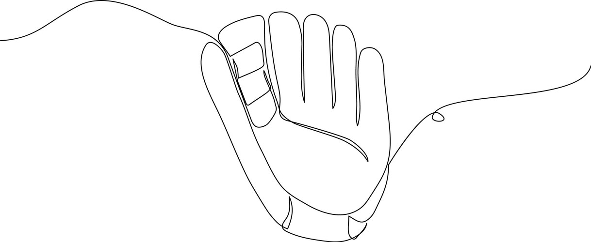 Baseball glove one line art continuous Vector Image