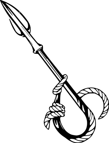 Spear with Rope Noose Vector Image