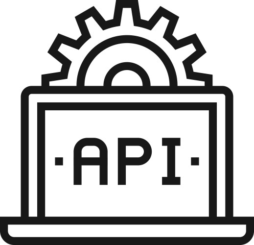 Api interface flat line web icon concept vector image