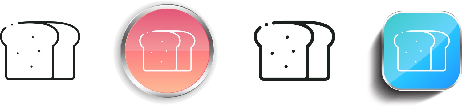 Loaf icon thin linear regular and button style vector image