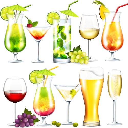 alcohol drinks vector image